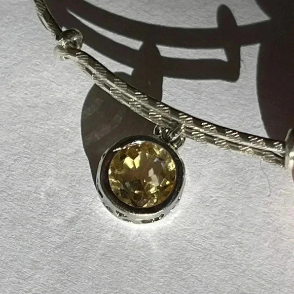 Alex and Ani yellow stone bangle In silver - Picture 1 of 3
